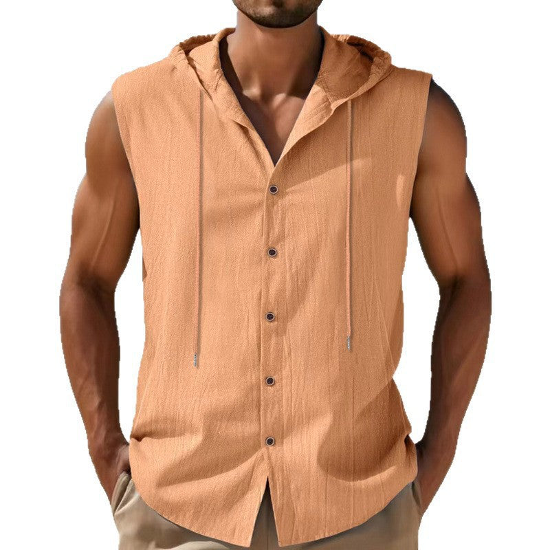 Chaleco de lino sin mangas para hombre - Casual transpirable verano