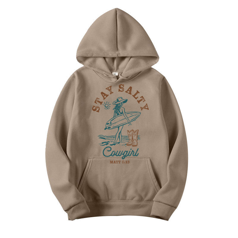 Hoodie estampada para mujer - Manga larga con capucha