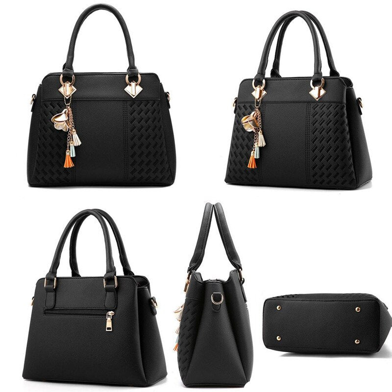 Bolso de Hombro de Cuero para Mujer - Estilo Vintage con Borlas
