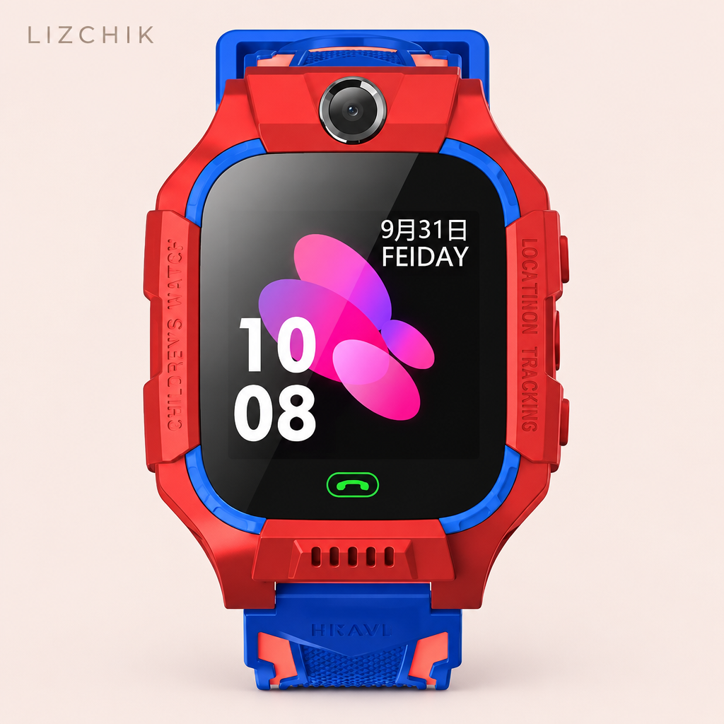 Reloj infantil rojo con fondo LIZCHIK