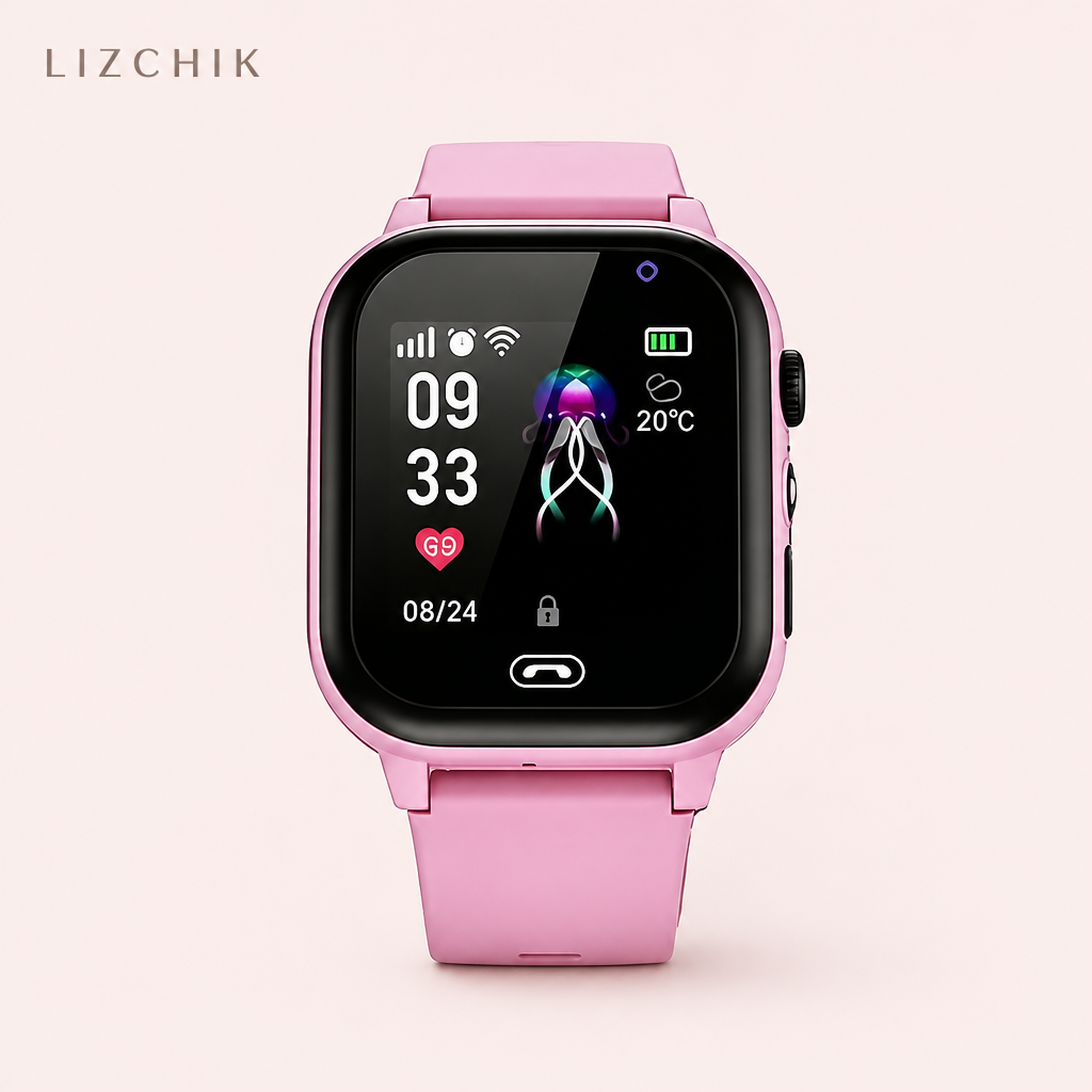 Reloj infantil rosa con fondo LIZCHIK