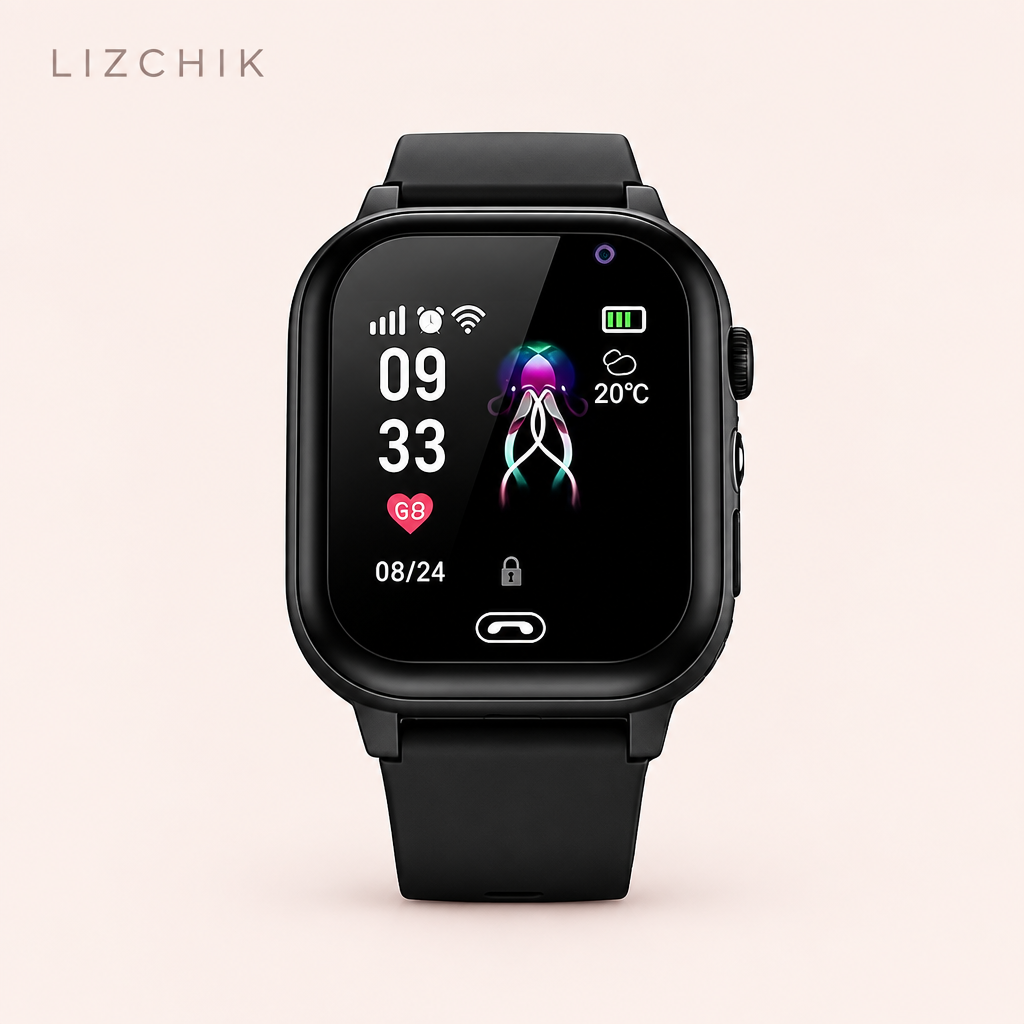 Reloj infantil negro con fondo LIZCHIK