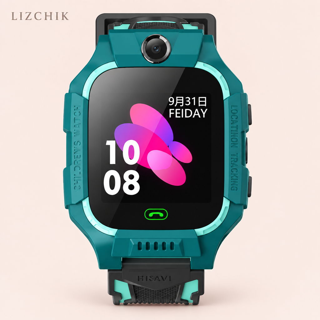 Reloj infantil verde con fondo LIZCHIK