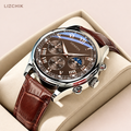 Reloj de correa café con fondo LIZCHIK